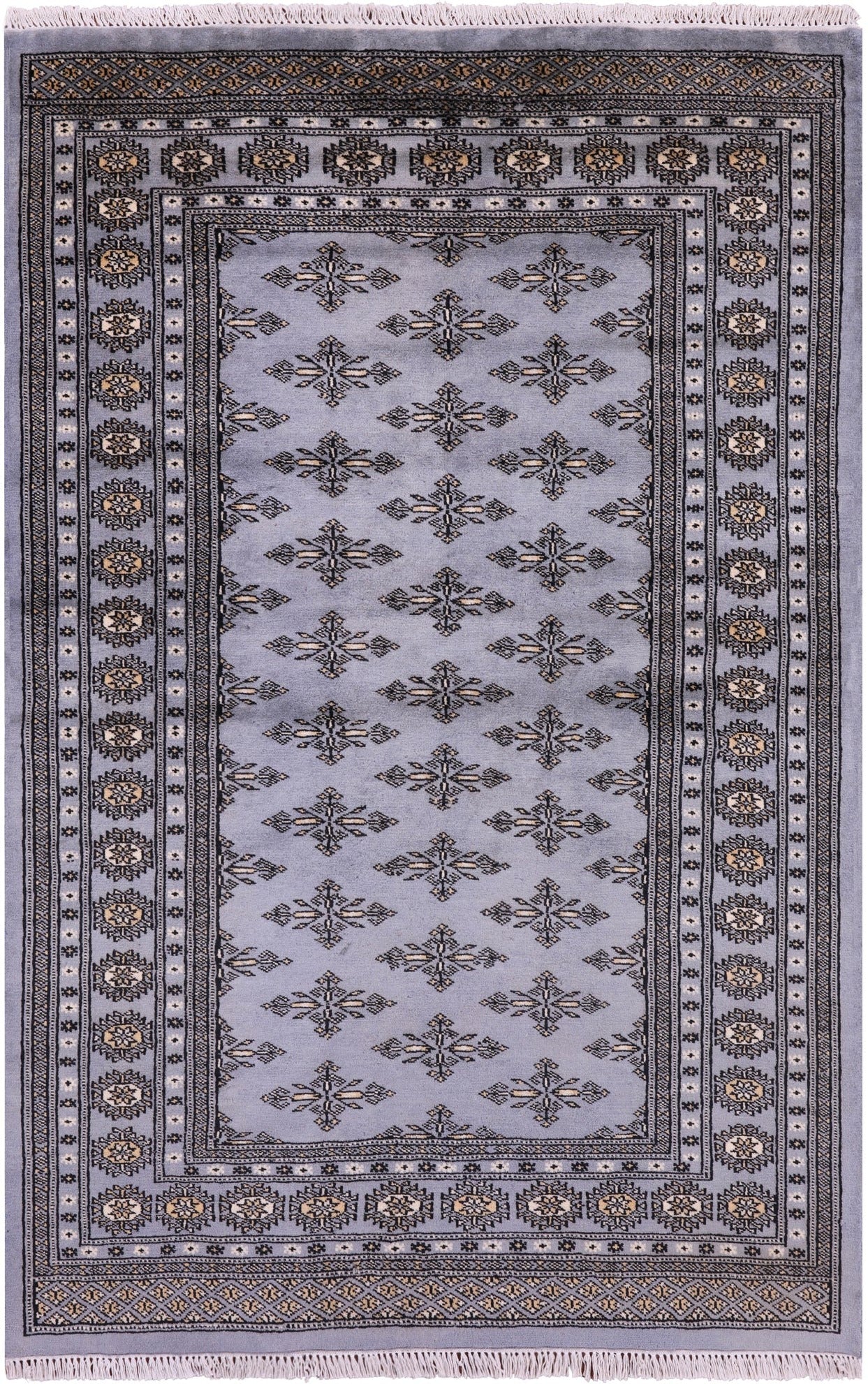 Bokhara Hand Knotted Wool Rug - 3' 11" X 6' 0" - Golden Nile