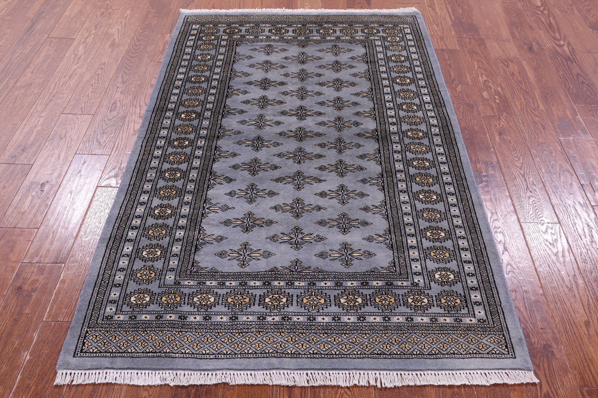 Bokhara Hand Knotted Wool Rug - 3' 11" X 6' 0" - Golden Nile