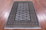 Bokhara Hand Knotted Wool Rug - 3' 11" X 6' 0" - Golden Nile