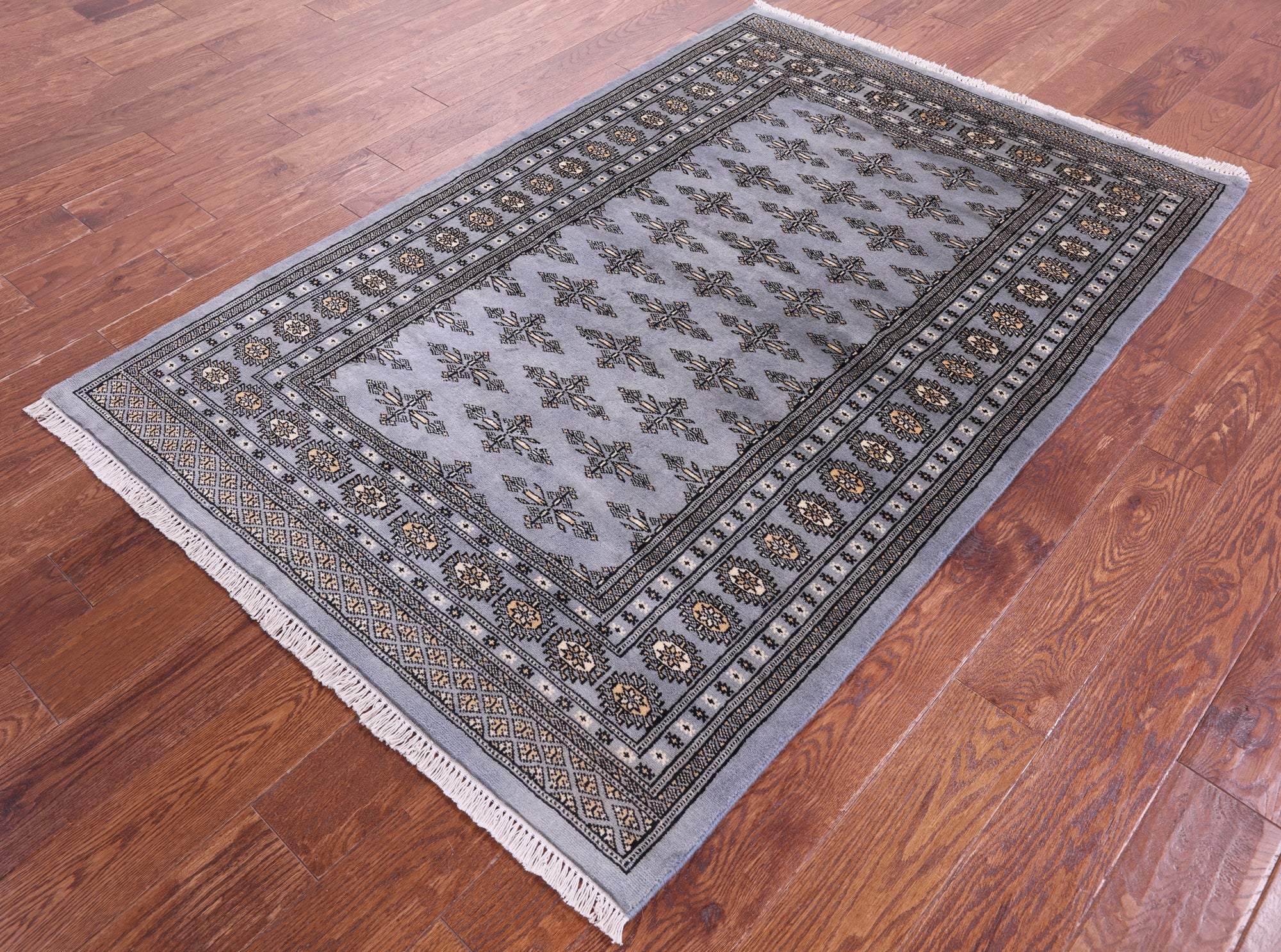 Bokhara Hand Knotted Wool Rug - 3' 11" X 6' 0" - Golden Nile