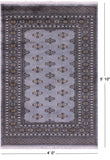 Bokhara Hand Knotted Wool Rug - 4' 0" X 5' 10" - Golden Nile