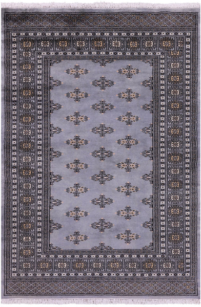 Bokhara Hand Knotted Wool Rug - 4' 0" X 5' 10" - Golden Nile