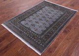 Bokhara Hand Knotted Wool Rug - 4' 0" X 5' 10" - Golden Nile