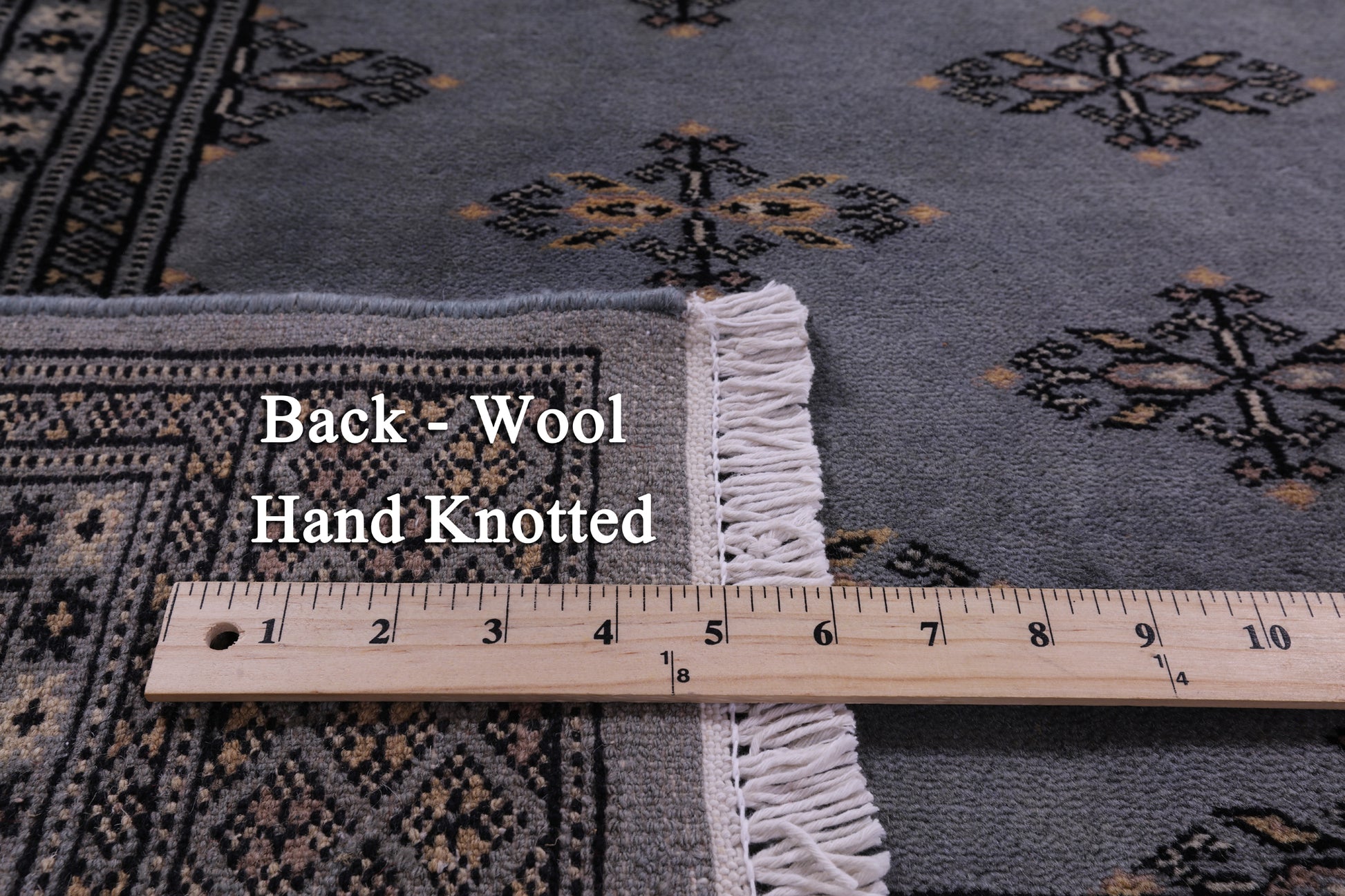 Bokhara Hand Knotted Wool Rug - 4' 0" X 5' 10" - Golden Nile
