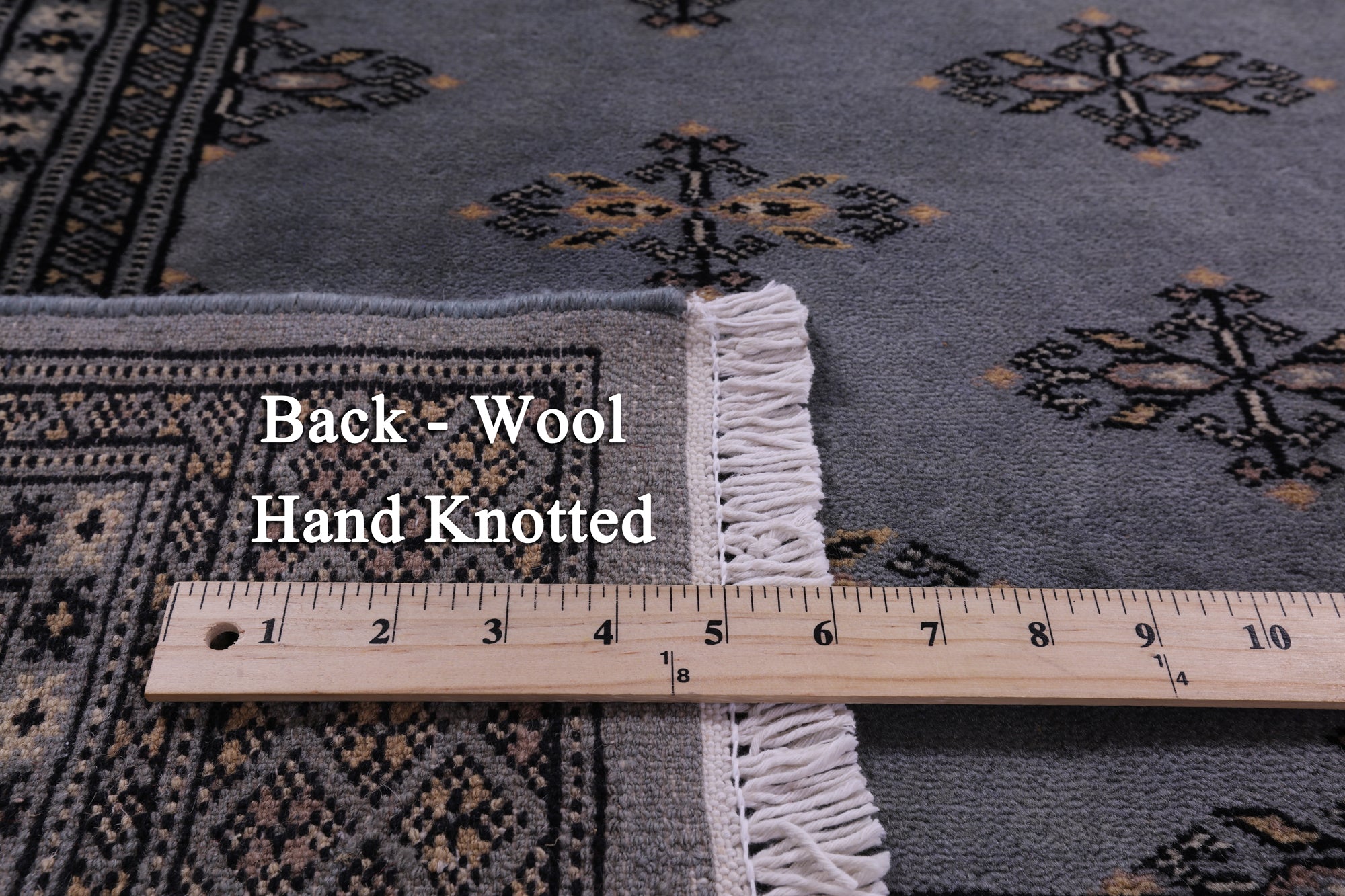 Bokhara Hand Knotted Wool Rug - 4' 0" X 5' 10" - Golden Nile