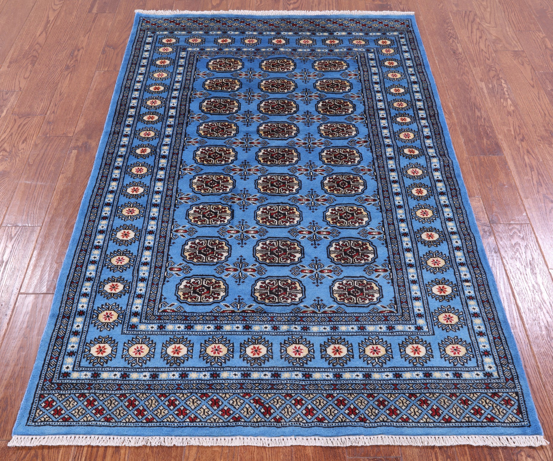 ラグ・カーペット Bukhara rugs Turkoman Bukhara Rug 8x10, Vintage Bokhara Carpet 8 x 10, Red and