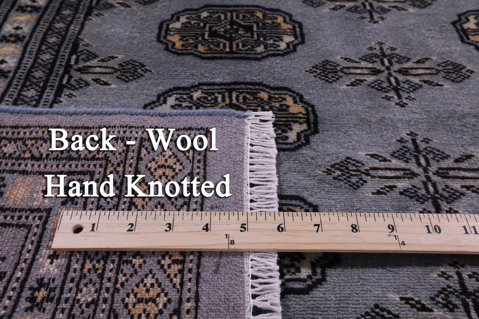 Bokhara Hand Knotted Wool Rug - 4' 0" X 6' 2" - Golden Nile