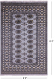 Bokhara Hand Knotted Wool Rug - 4' 0" X 6' 2" - Golden Nile