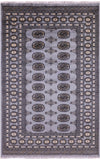 Bokhara Hand Knotted Wool Rug - 4' 0" X 6' 2" - Golden Nile