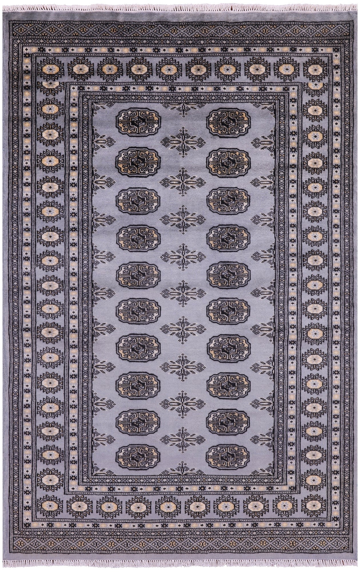 Bokhara Hand Knotted Wool Rug - 4' 0" X 6' 2" - Golden Nile