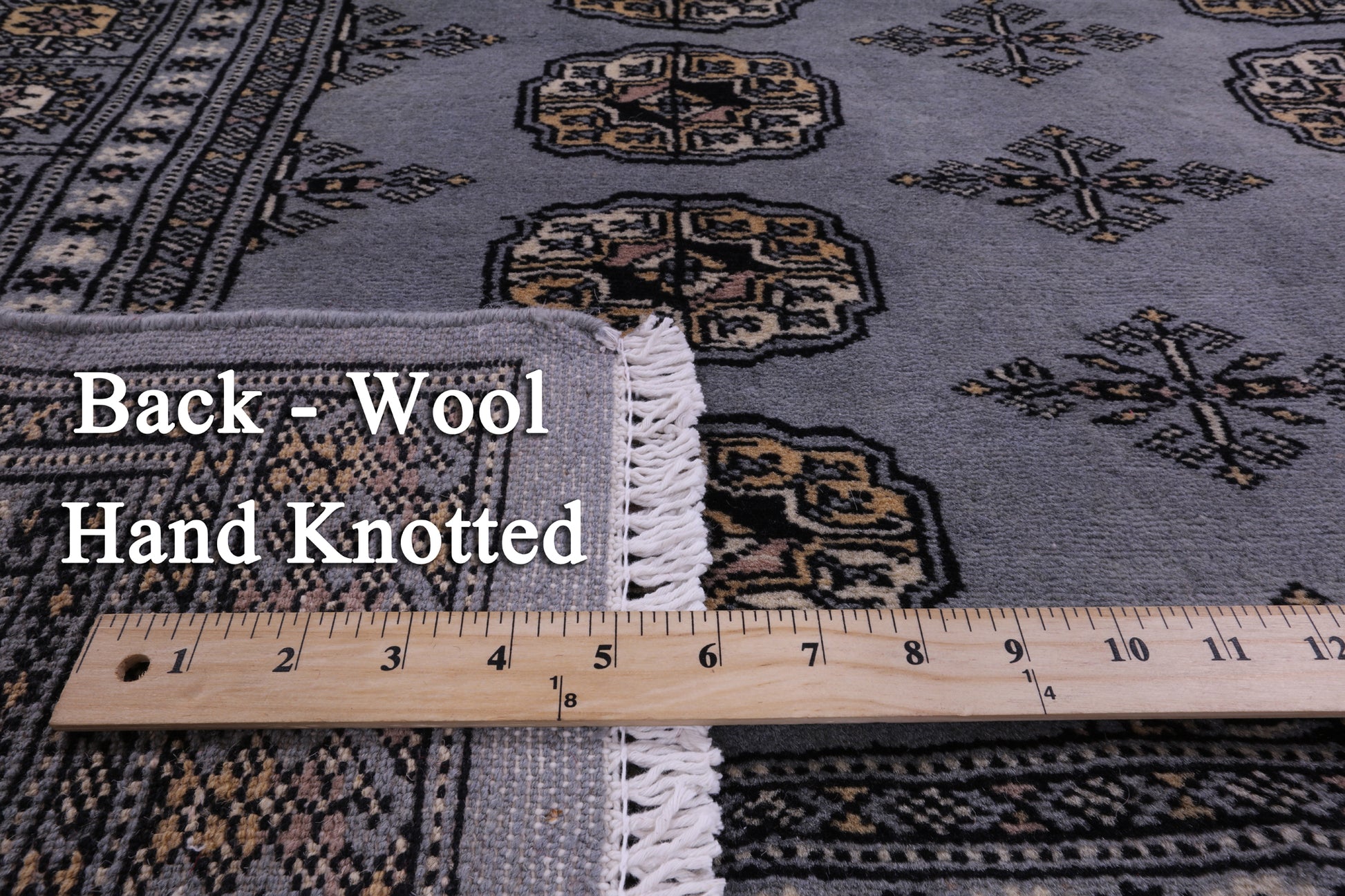 Bokhara Hand Knotted Wool Rug - 4' 0" X 5' 7" - Golden Nile