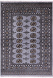 Bokhara Hand Knotted Wool Rug - 4' 0" X 5' 7" - Golden Nile