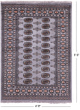 Bokhara Hand Knotted Wool Rug - 4' 0" X 5' 5" - Golden Nile