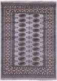 Bokhara Hand Knotted Wool Rug - 4' 0" X 5' 5" - Golden Nile