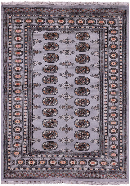 Bokhara Hand Knotted Wool Rug - 4' 0" X 5' 5" - Golden Nile