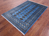 Bokhara Hand Knotted Wool Rug - 4' 2" X 6' 1" - Golden Nile