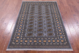 Bokhara Hand Knotted Wool Rug - 4' 2" X 6' 0" - Golden Nile