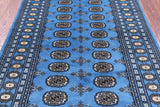 Blue Bokhara Handmade Wool Rug - 4' 0" X 5' 9" - Golden Nile