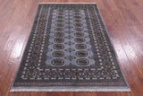 Bokhara Hand Knotted Wool Rug - 4' 1" X 6' 2" - Golden Nile