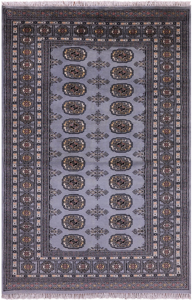 Bokhara Hand Knotted Wool Rug - 4' 1" X 6' 2" - Golden Nile