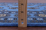 Blue Bokhara Hand Knotted Wool Rug - 4' 1" X 5' 10" - Golden Nile