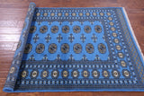Blue Bokhara Hand Knotted Wool Rug - 4' 1" X 5' 10" - Golden Nile