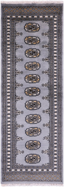 Bokhara Hand Knotted Wool Runner Rug - 2' 1" X 6' 2" - Golden Nile