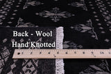 Black Bokhara Hand Knotted Wool Runner Rug - 2' 2" X 6' 9" - Golden Nile
