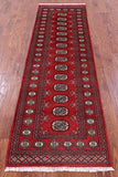 Red Bokhara Hand Knotted Wool Runner Rug - 2' 6" X 8' 4" - Golden Nile