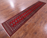 Bokhara Hand Knotted Wool Runner Rug - 2' 7" X 14' 2" - Golden Nile