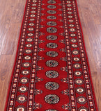 Bokhara Hand Knotted Wool Runner Rug - 2' 7" X 13' 7" - Golden Nile
