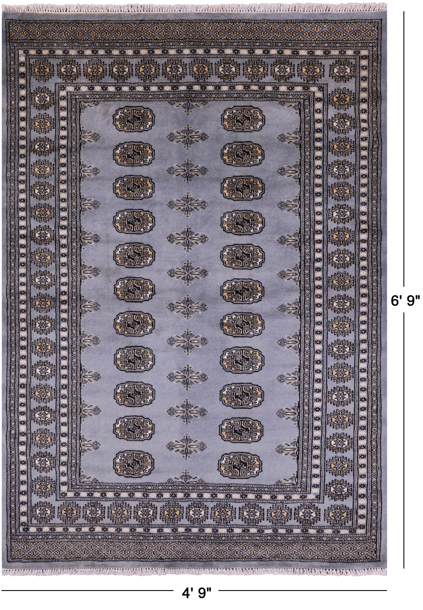 Bokhara Hand Knotted Wool Rug - 4' 9" X 6' 9" - Golden Nile