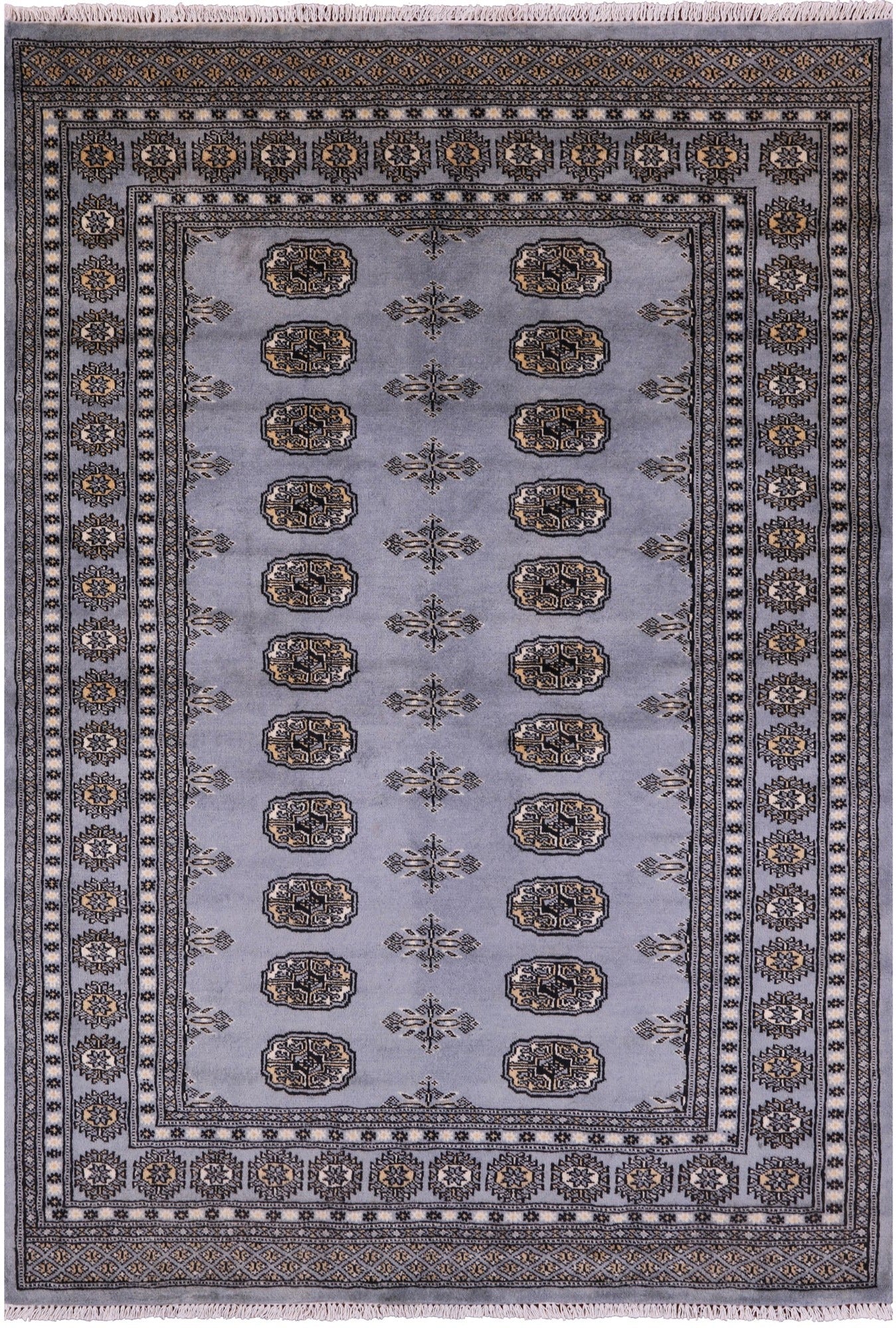 Bokhara Hand Knotted Wool Rug - 4' 9" X 6' 9" - Golden Nile