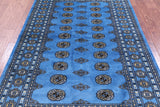 Blue Bokhara Hand Knotted Wool Rug - 4' 6" X 7' 0" - Golden Nile