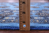 Blue Bokhara Hand Knotted Wool Rug - 4' 6" X 7' 0" - Golden Nile
