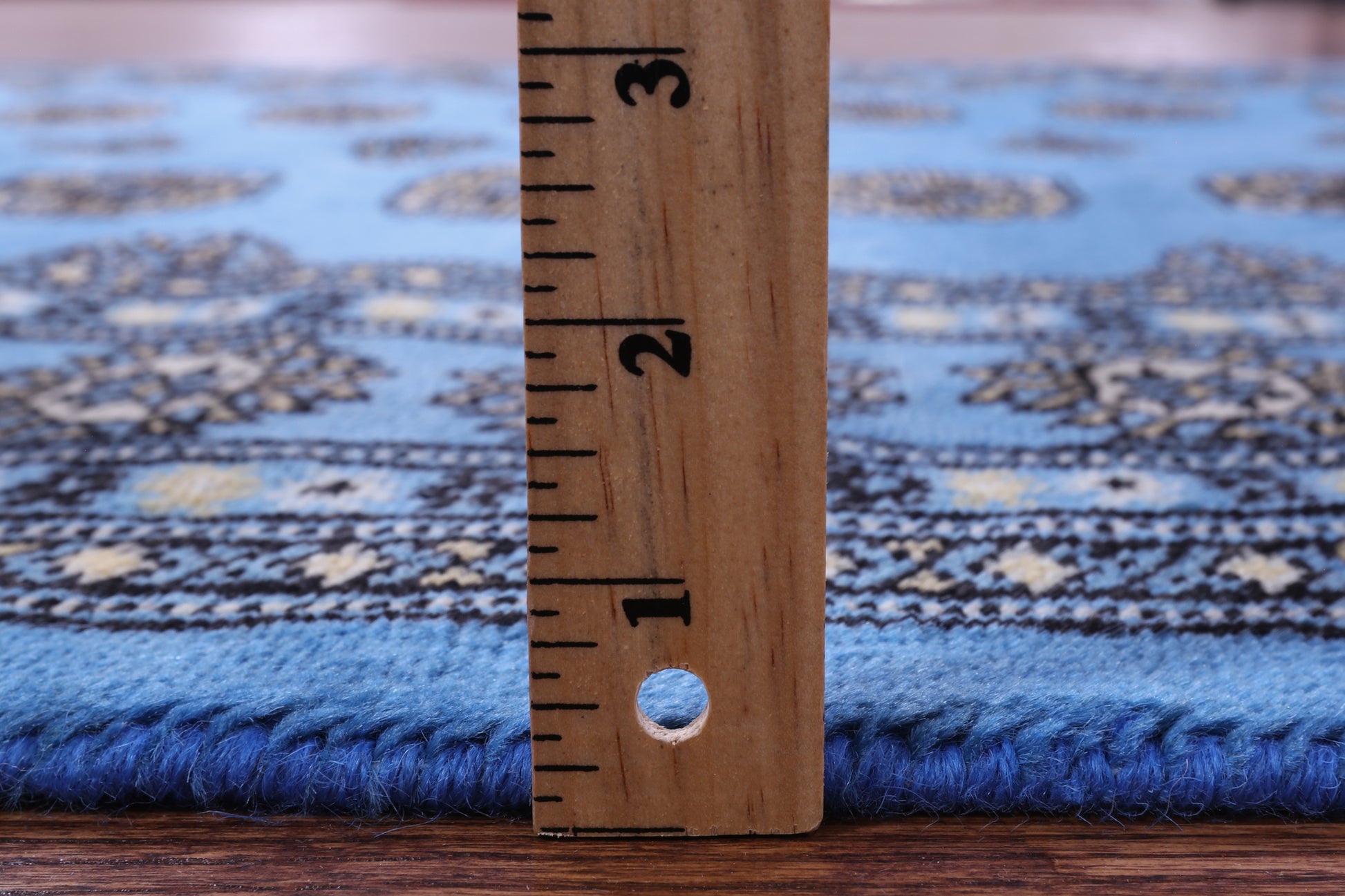 Blue Bokhara Hand Knotted Wool Rug - 4' 6" X 7' 0" - Golden Nile