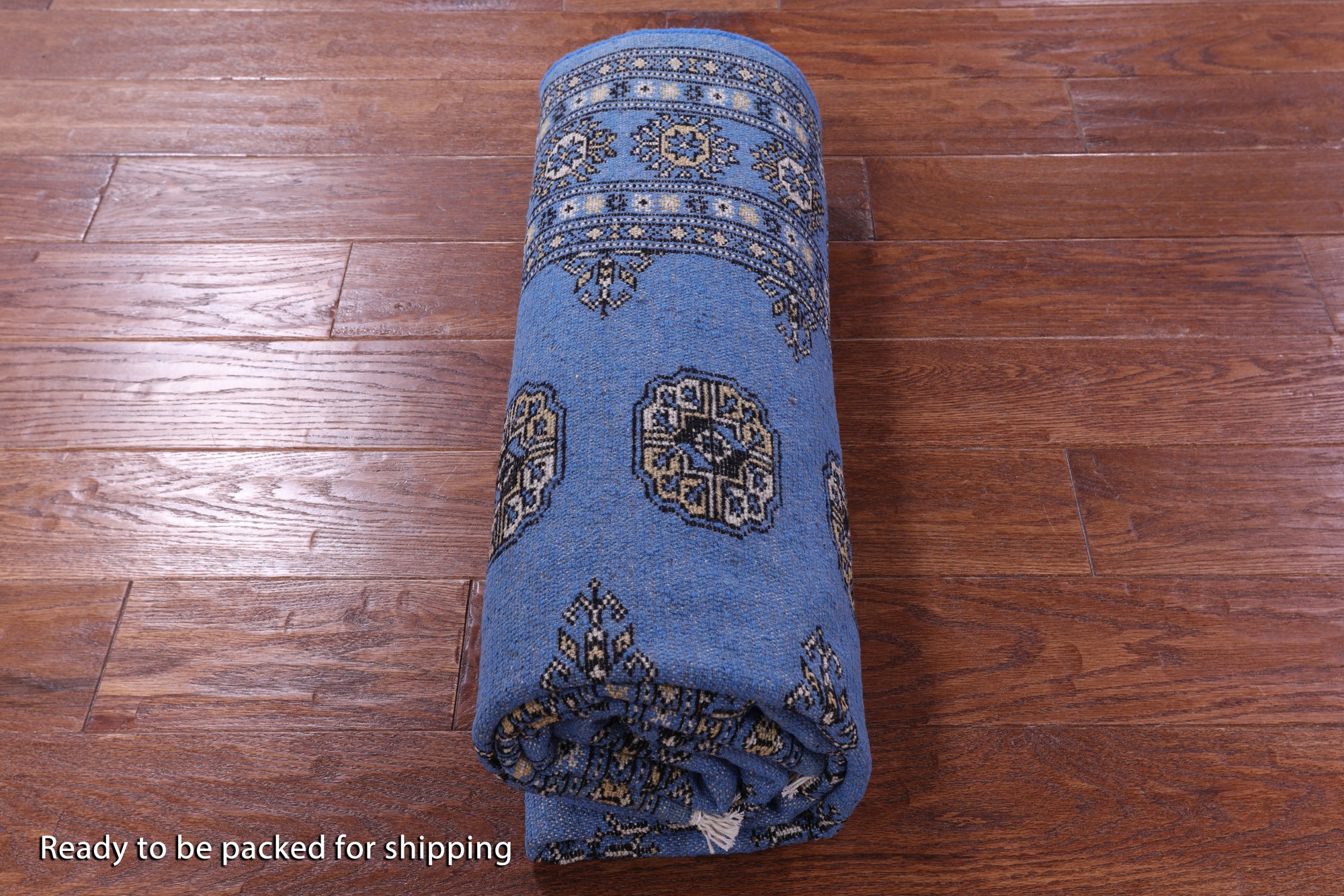 Blue Bokhara Hand Knotted Wool Rug - 4' 6" X 7' 0" - Golden Nile