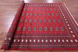 Red Bokhara Hand Knotted Wool Rug - 6' 8" X 9' 4" - Golden Nile