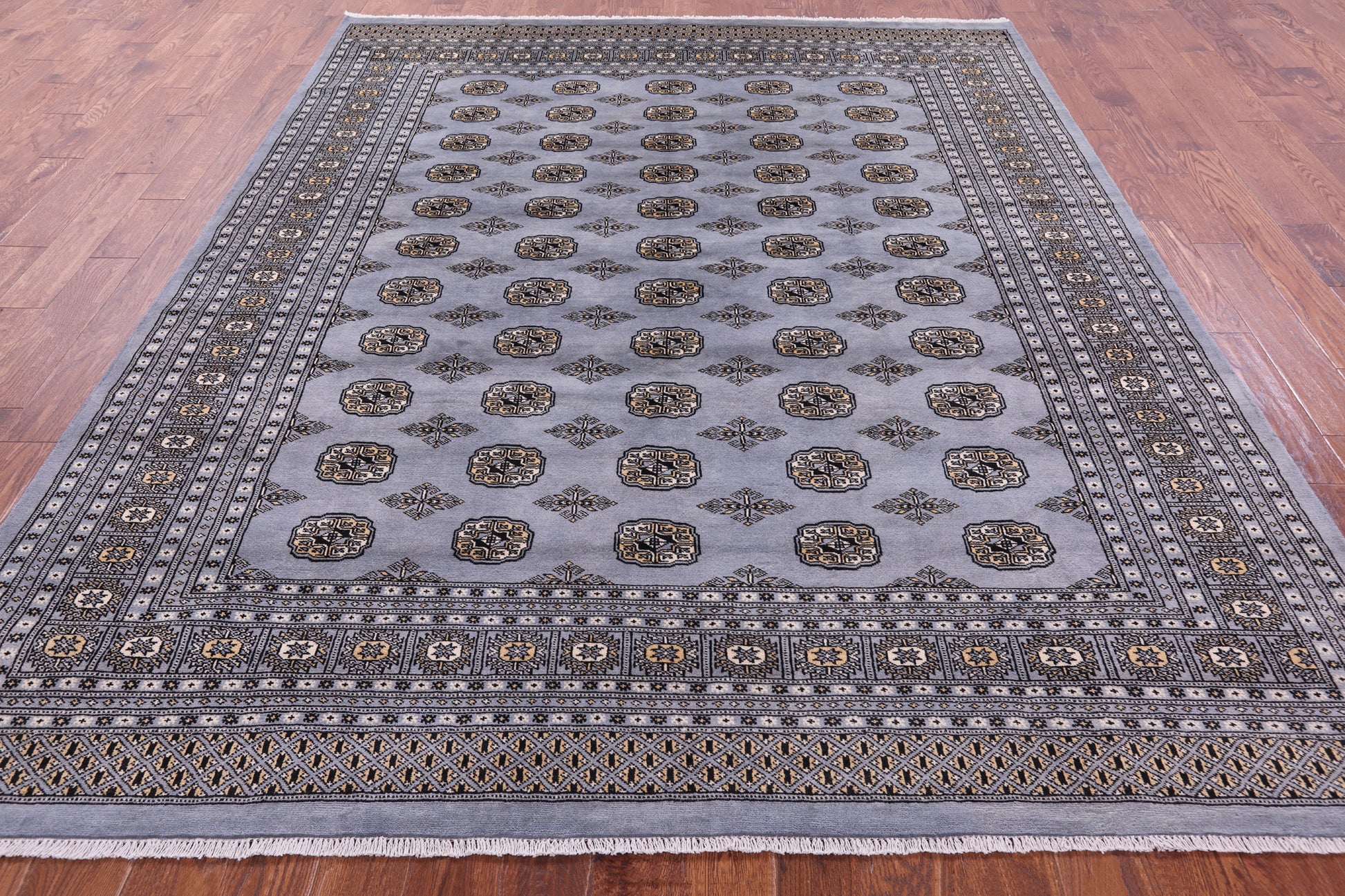 Bokhara Hand Knotted Wool Rug - 8' 0" X 9' 10" - Golden Nile