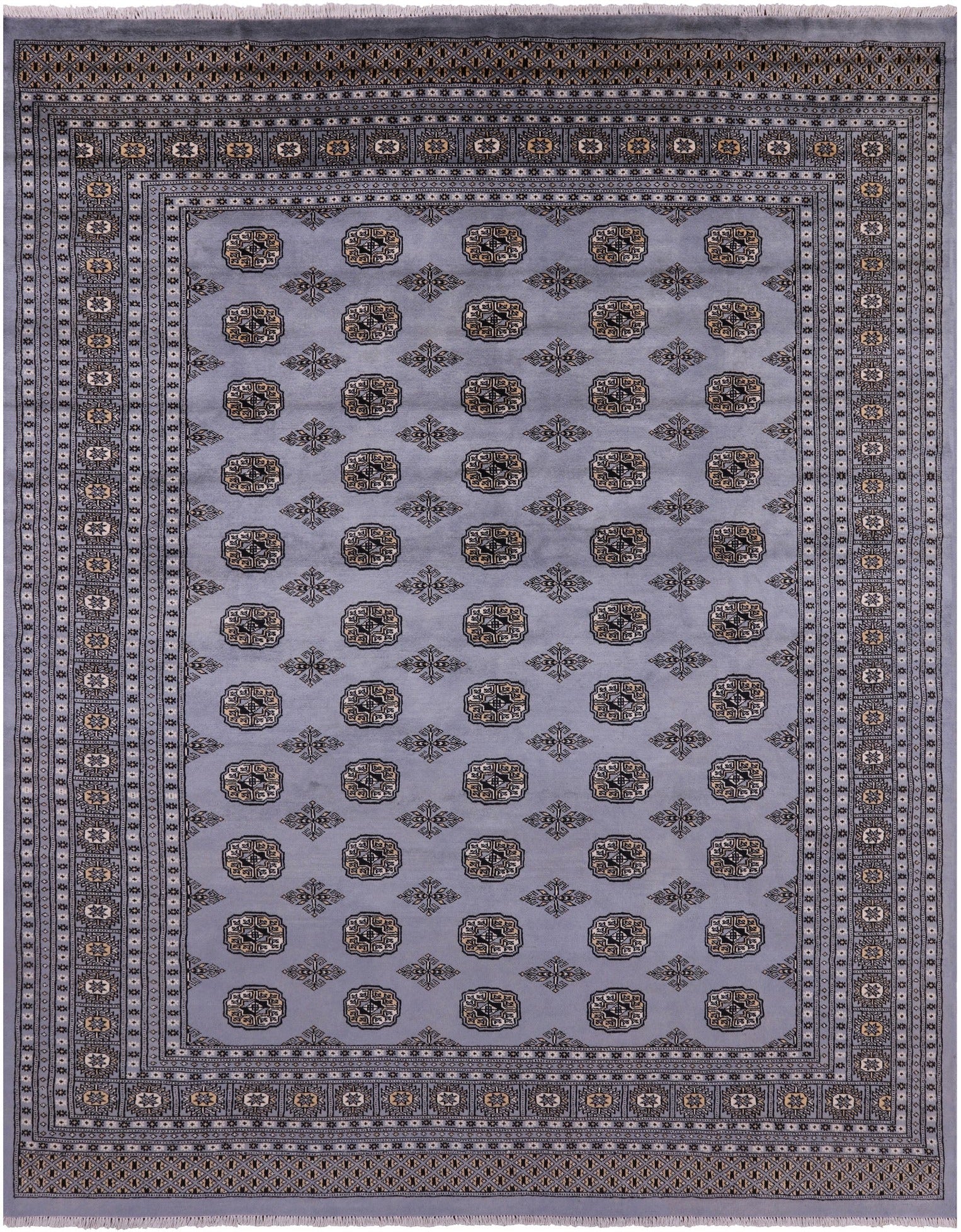 Bokhara Hand Knotted Wool Rug - 8' 0" X 9' 10" - Golden Nile