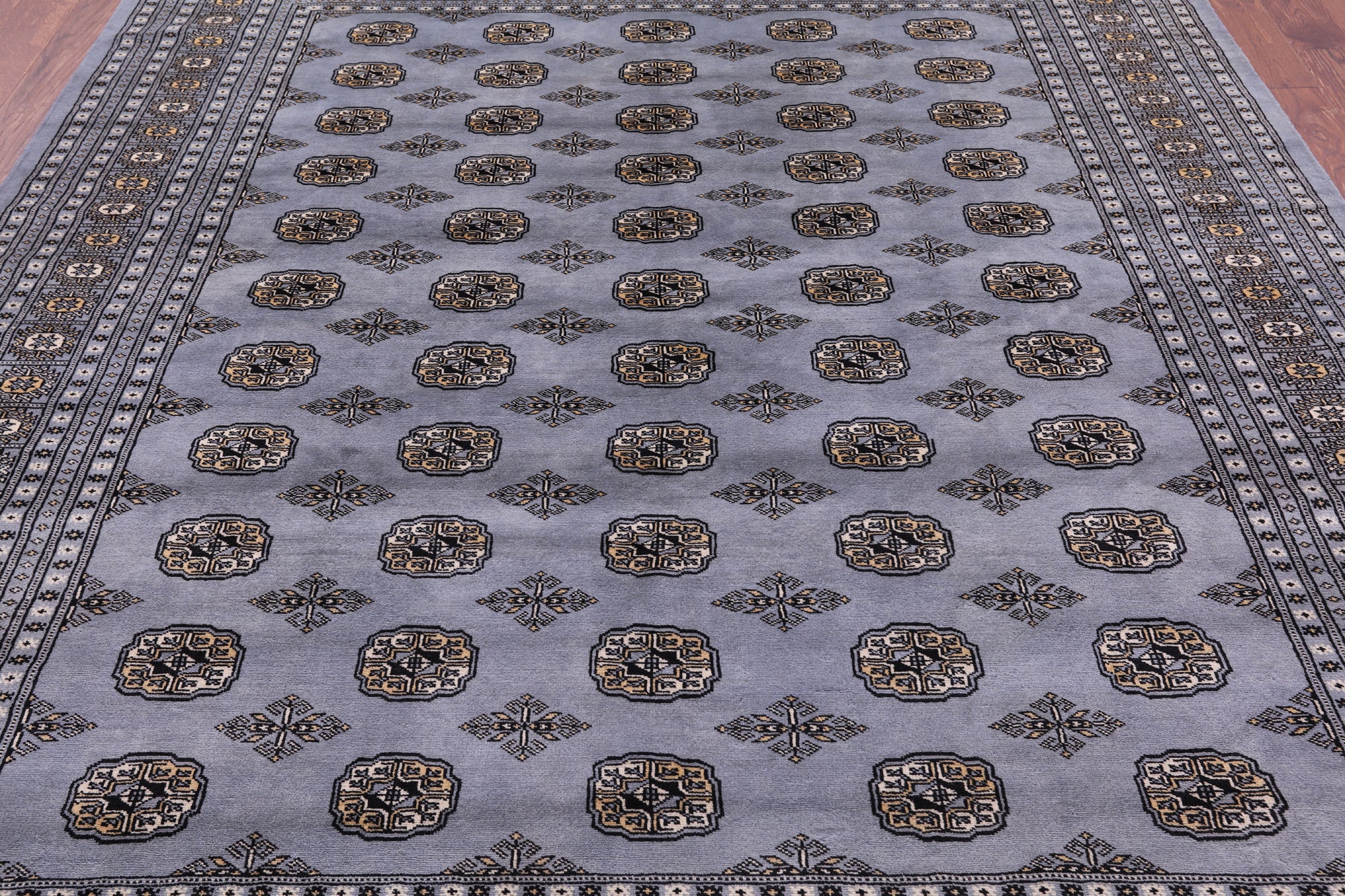 Bokhara Hand Knotted Wool Rug - 8' 0" X 9' 10" - Golden Nile