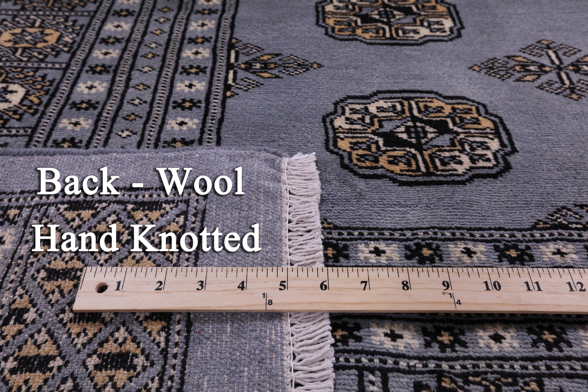 Bokhara Hand Knotted Wool Rug - 8' 0" X 9' 10" - Golden Nile