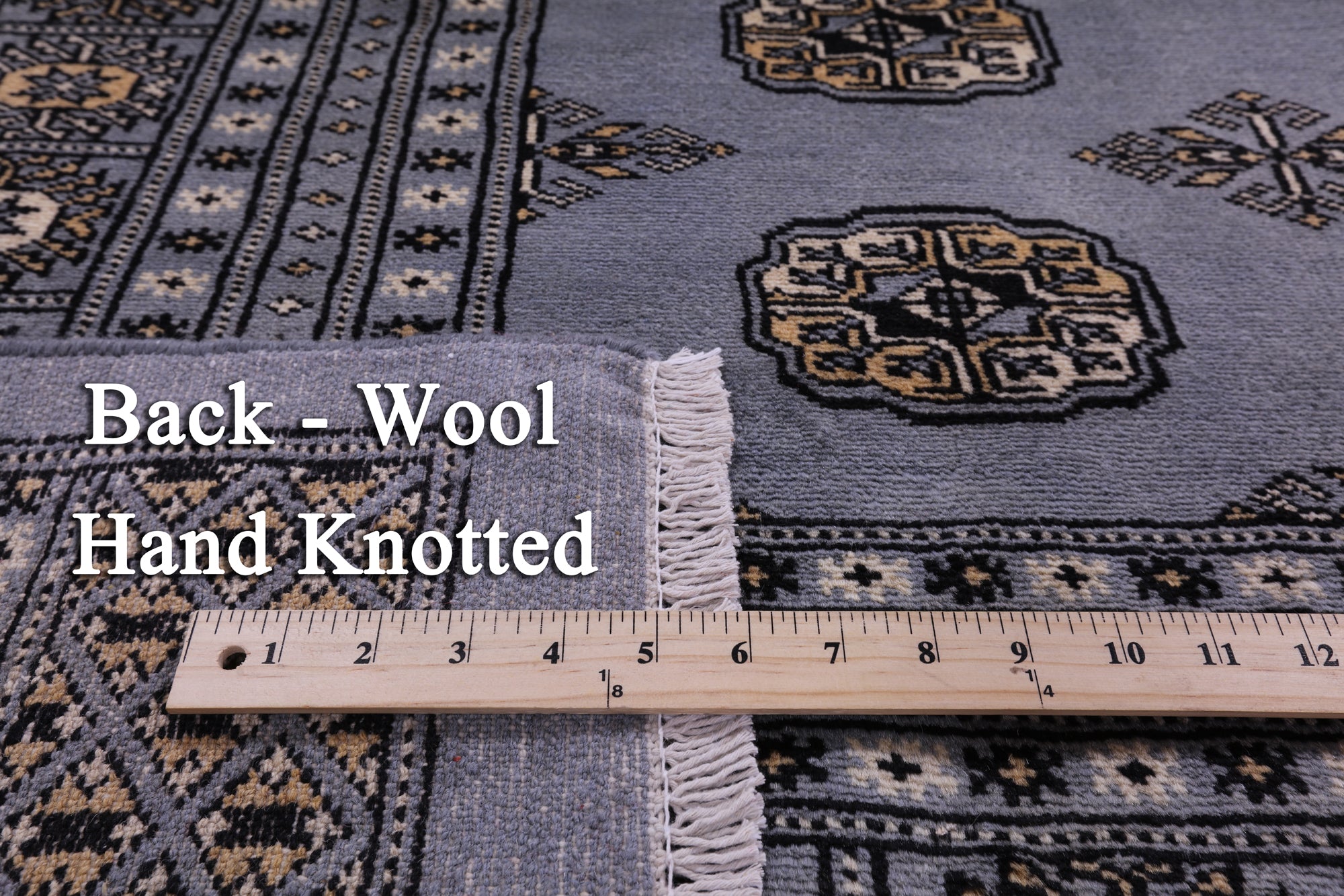 Bokhara Hand Knotted Wool Rug - 8' 0" X 9' 10" - Golden Nile