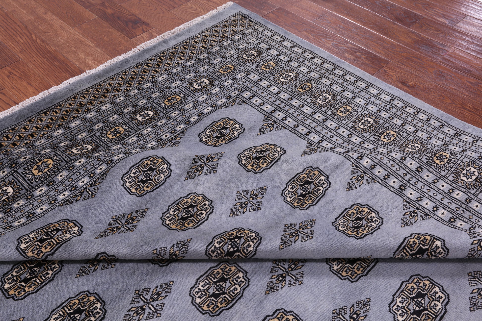 Bokhara Hand Knotted Wool Rug - 8' 0" X 9' 10" - Golden Nile