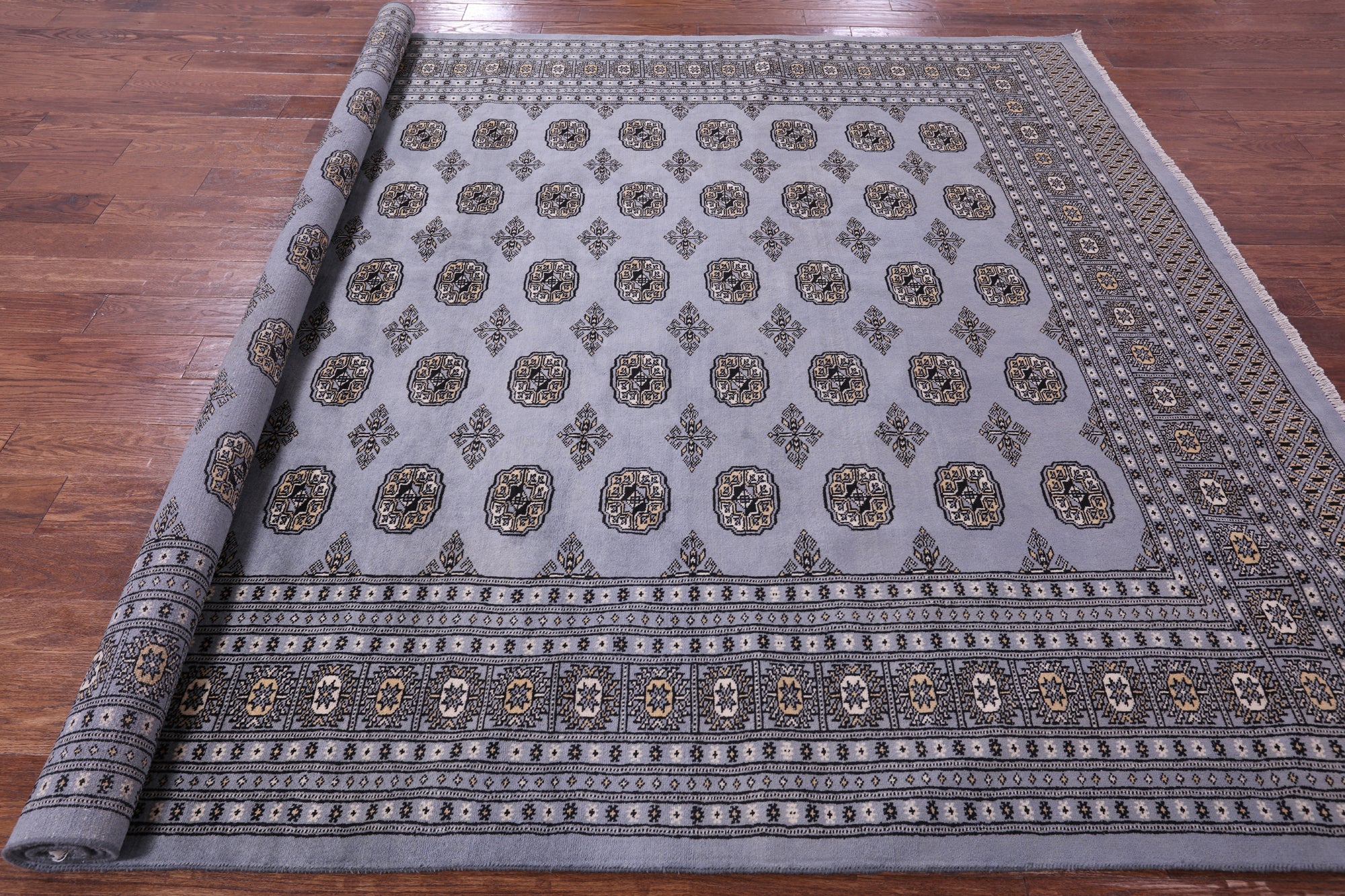 Bokhara Hand Knotted Wool Rug - 8' 0" X 9' 10" - Golden Nile