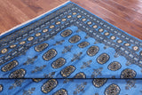 Blue Bokhara Handmade Wool Rug - 8' 1" X 9' 5" - Golden Nile