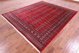 Red Bokhara Hand Knotted Wool Rug - 8' 0" X 9' 5" - Golden Nile