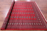 Red Bokhara Hand Knotted Wool Rug - 8' 0" X 9' 5" - Golden Nile