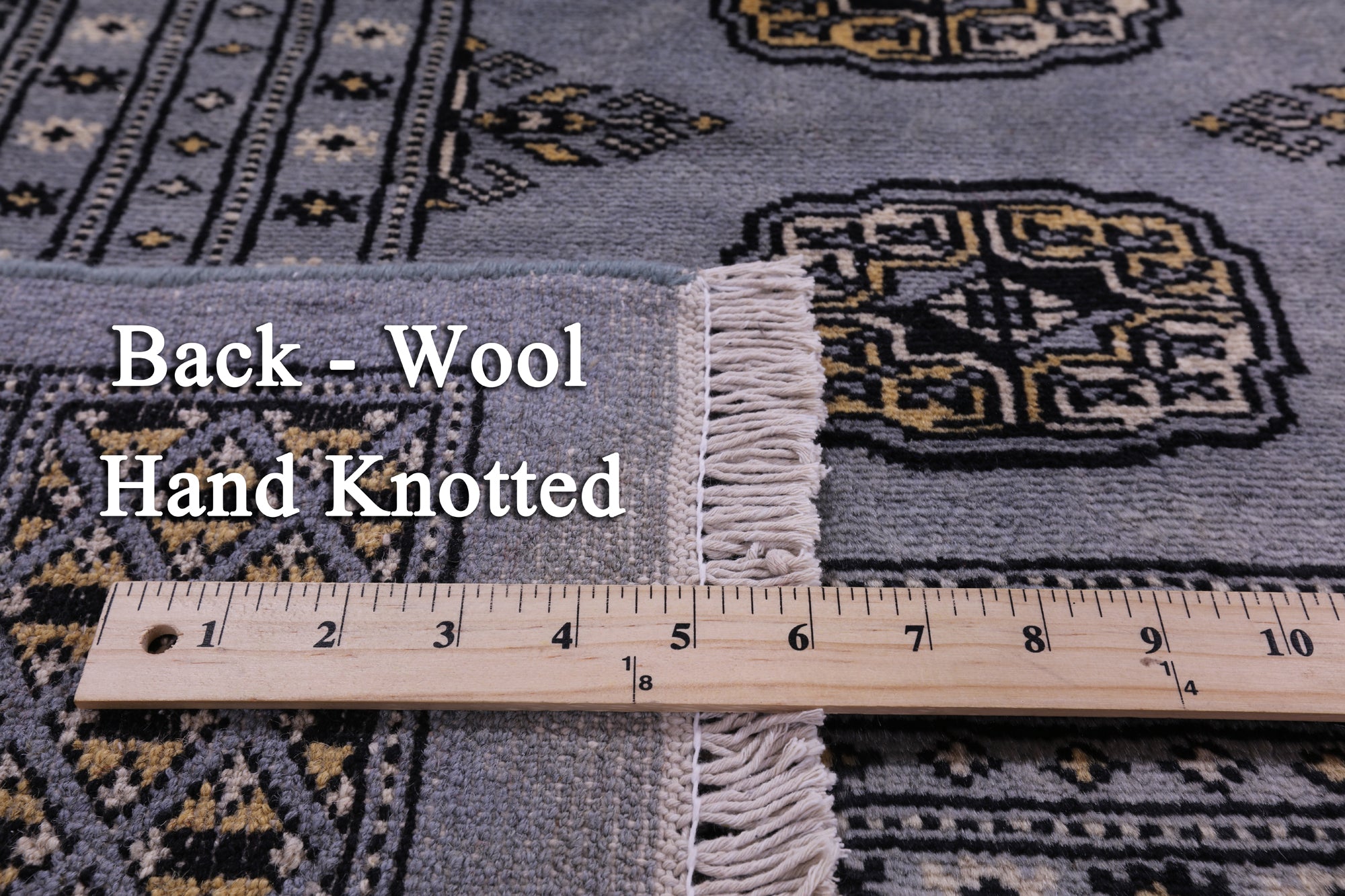 Bokhara Hand Knotted Wool Rug - 8' 0" X 9' 8" - Golden Nile