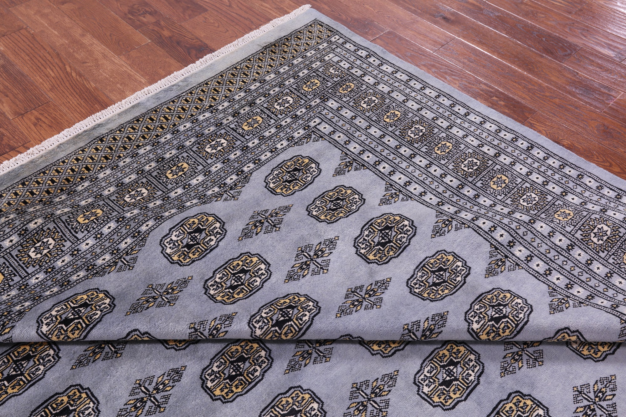 Bokhara Hand Knotted Wool Rug - 8' 0" X 9' 8" - Golden Nile